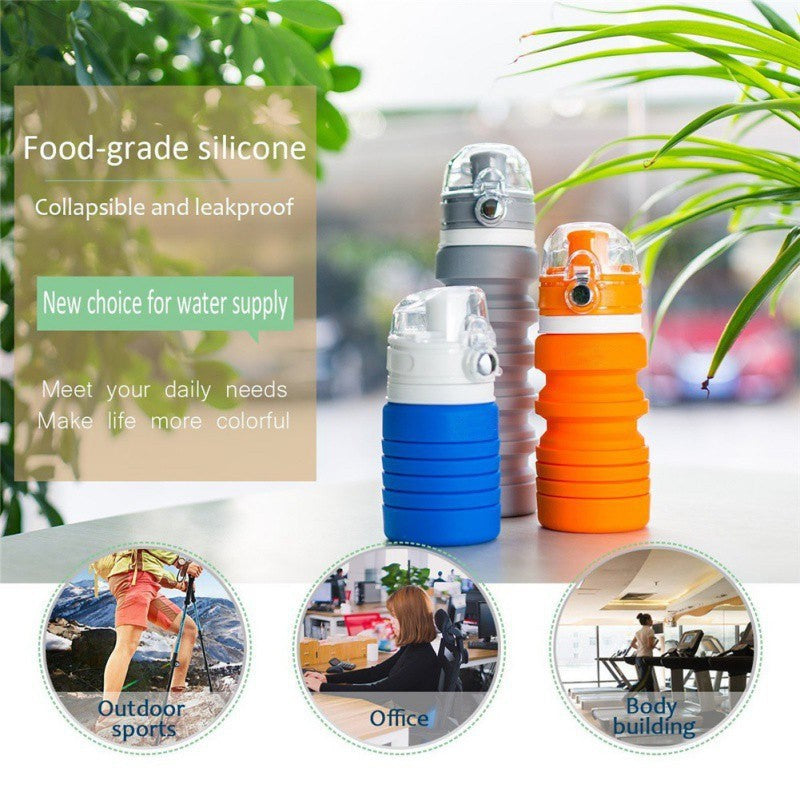 SILICONE FOLDING COLLAPSIBLE WATER BOTTLE