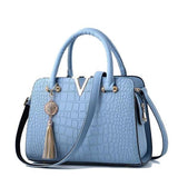 CROCODILE LEATHER WOMEN BAG V LETTERS DESIGNER HANDBAGS LUXURY