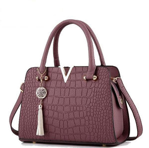 CROCODILE LEATHER WOMEN BAG V LETTERS DESIGNER HANDBAGS LUXURY