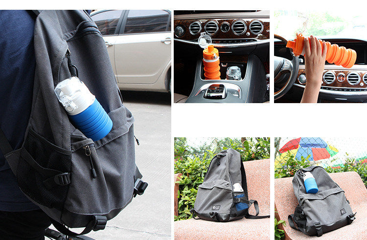 SILICONE FOLDING COLLAPSIBLE WATER BOTTLE